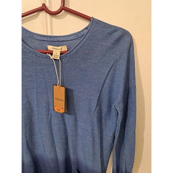 Gh Bass Womens Small Summer Weight Sweater Linen Beach Knit Blue Ombre - Picture 3 of 10